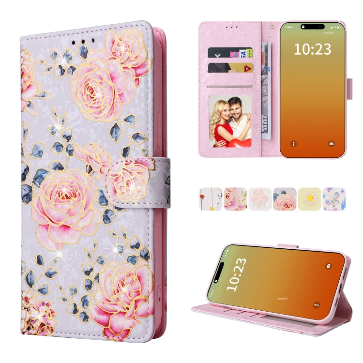 Bronzing Painting RFID Leather Case, For iPhone 16e, For iPhone 16 Pro Max, For iPhone 16 Pro����...