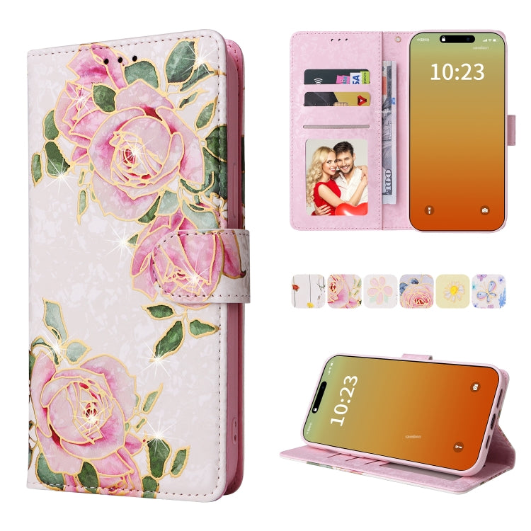 Bronzing Painting RFID Leather Case, For iPhone 16e, For iPhone 16 Pro Max, For iPhone 16 Pro����...