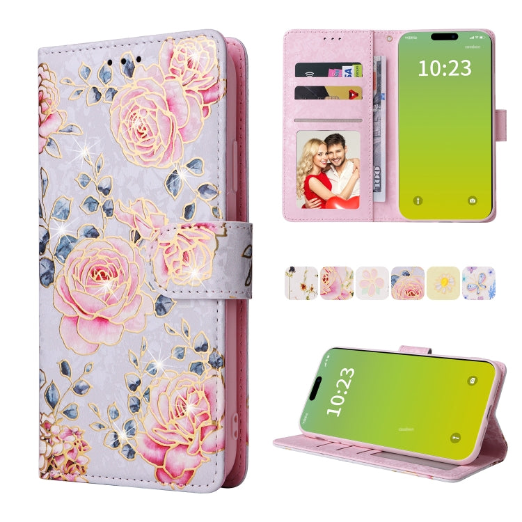 Bronzing Painting RFID Leather Case, For iPhone 16e, For iPhone 16 Pro Max, For iPhone 16 Pro����...