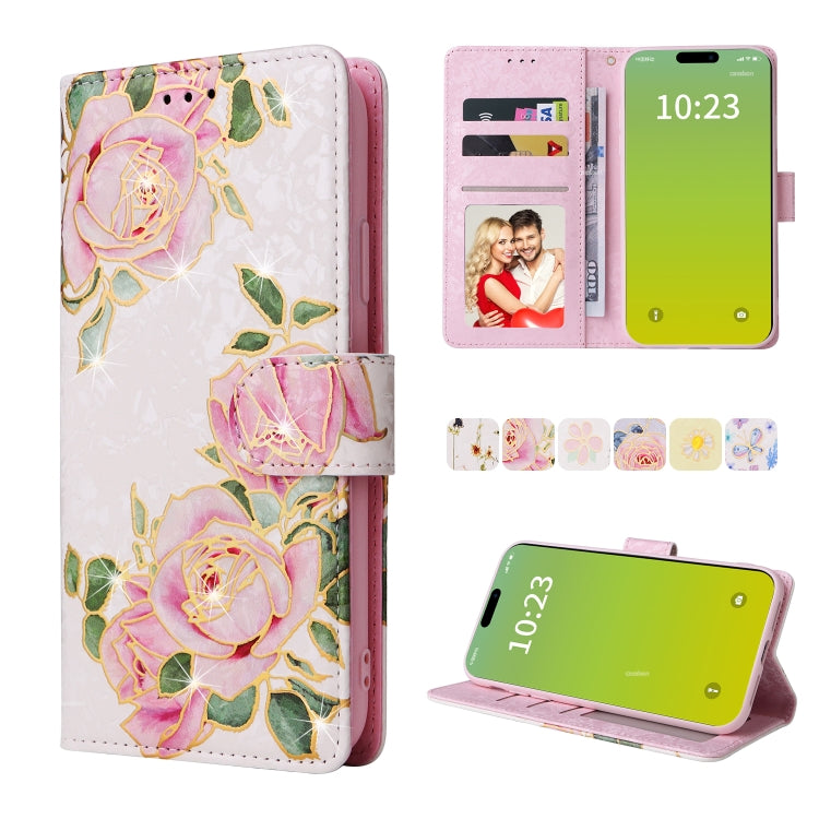 Bronzing Painting RFID Leather Case, For iPhone 16e, For iPhone 16 Pro Max, For iPhone 16 Pro����...