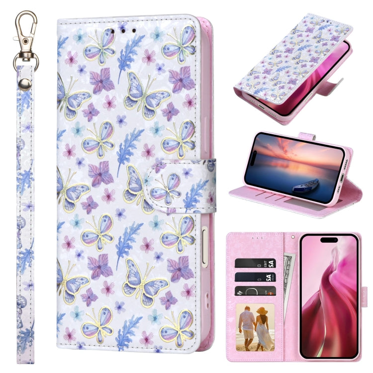 Bronzing Painting RFID Leather Case, For iPhone 16e, For iPhone 16 Pro Max, For iPhone 16 Pro����...