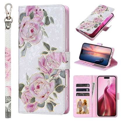 Bronzing Painting RFID Leather Case, For iPhone 16e, For iPhone 16 Pro Max, For iPhone 16 Pro����...