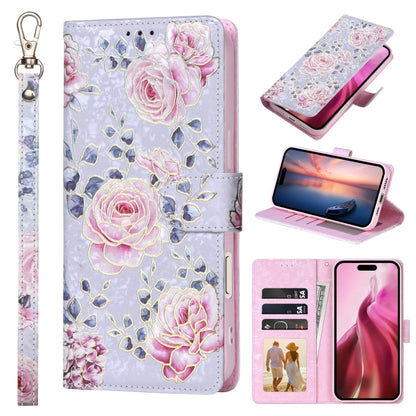 Bronzing Painting RFID Leather Case, For iPhone 16e, For iPhone 16 Pro Max, For iPhone 16 Pro����...