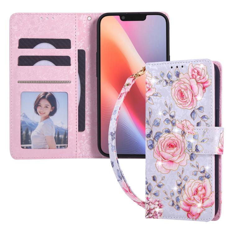 Bronzing Painting RFID Leather Case, For iPhone 16e, For iPhone 16 Pro Max, For iPhone 16 Pro����...