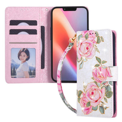 Bronzing Painting RFID Leather Case, For iPhone 16e, For iPhone 16 Pro Max, For iPhone 16 Pro����...