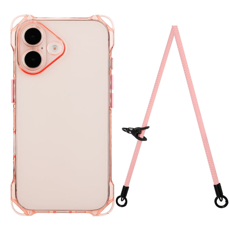 Four-corner Shockproof TPU Phone Case with Lanyard, For iPhone 16 Pro Max, For iPhone 16 Pro�����...