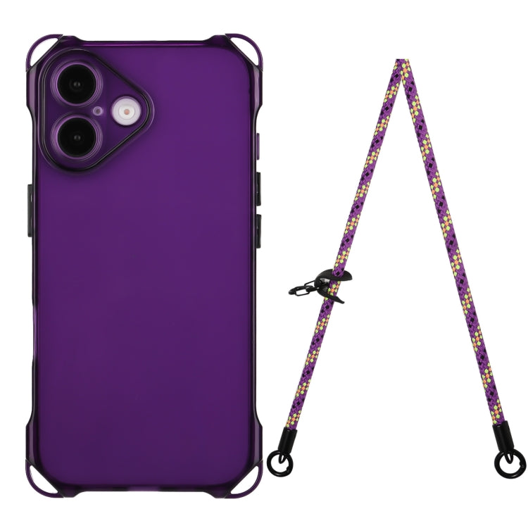 Four-corner Shockproof TPU Phone Case with Lanyard, For iPhone 16 Pro Max, For iPhone 16 Pro�����...