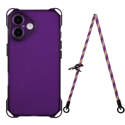 Four-corner Shockproof TPU Phone Case with Lanyard, For iPhone 16 Pro Max, For iPhone 16 Pro�����...