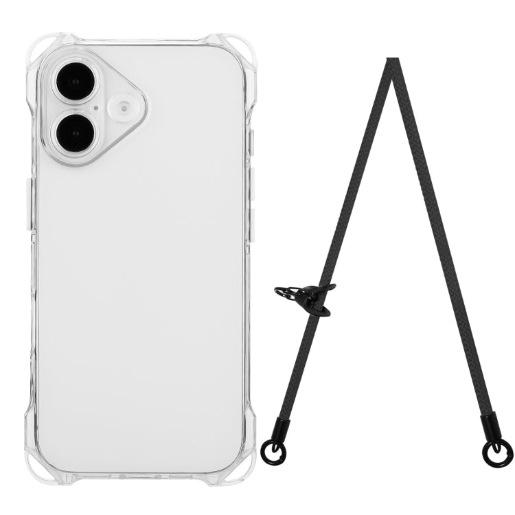 Four-corner Shockproof TPU Phone Case with Lanyard, For iPhone 16 Pro Max, For iPhone 16 Pro�����...