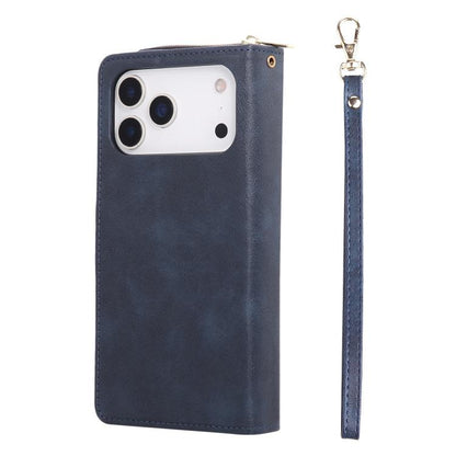 9 Card Slots Zipper Wallet Bag Leather Phone Case