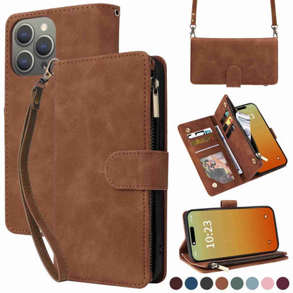 Crossbody Multi-card Slot Wallet Zipper Leather Phone Case