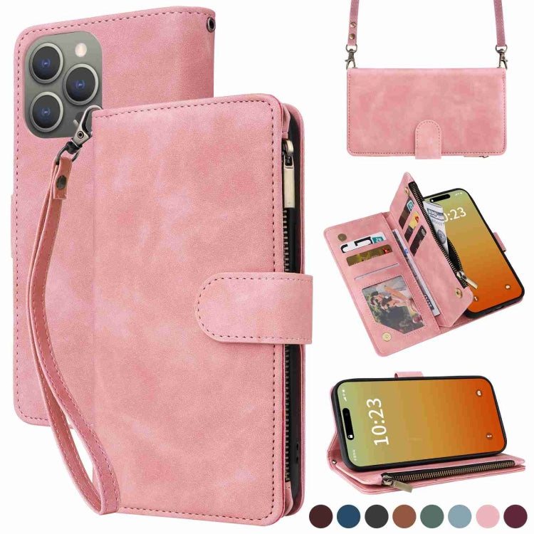Crossbody Multi-card Slot Wallet Zipper Leather Phone Case