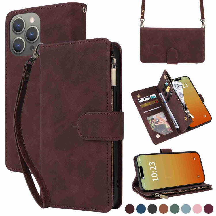 Crossbody Multi-card Slot Wallet Zipper Leather Phone Case