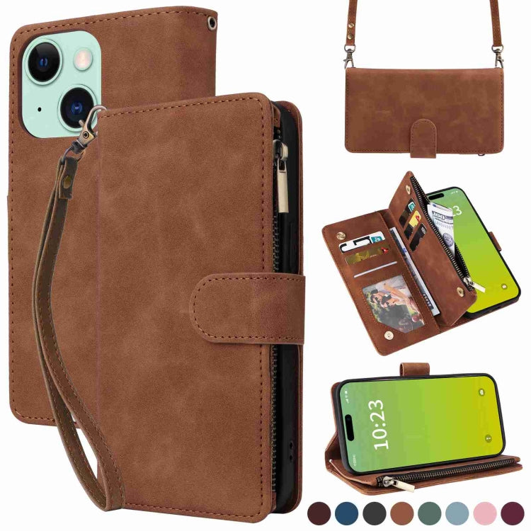 Crossbody Multi-card Slot Wallet Zipper Leather Phone Case