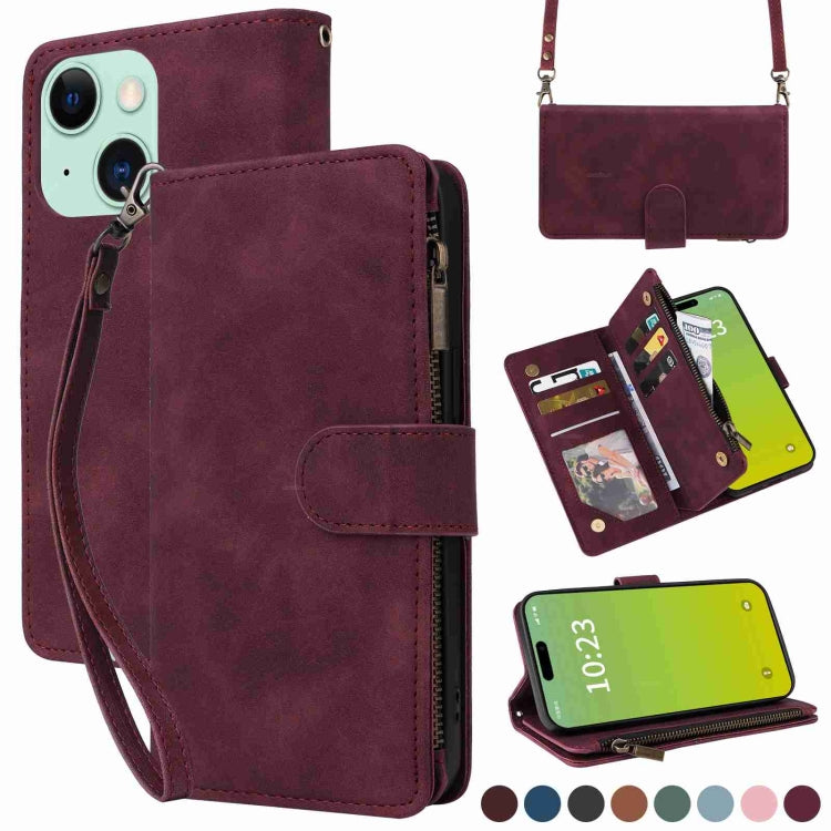 Crossbody Multi-card Slot Wallet Zipper Leather Phone Case