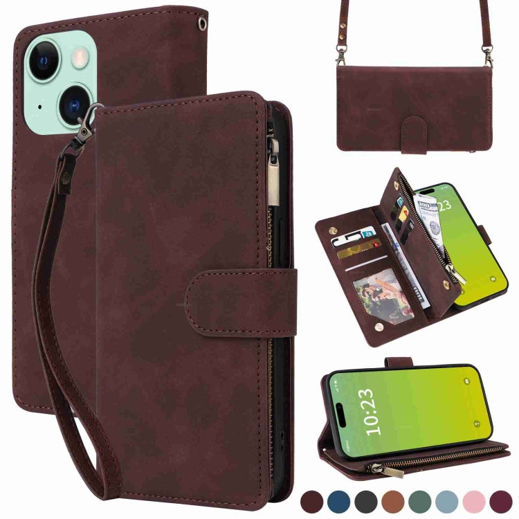 Crossbody Multi-card Slot Wallet Zipper Leather Phone Case