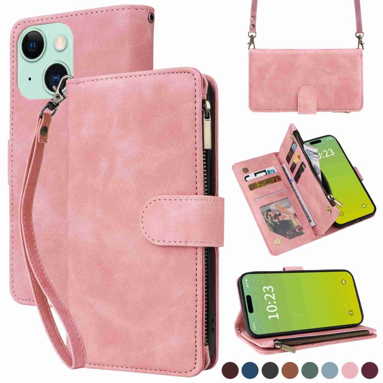 Crossbody Multi-card Slot Wallet Zipper Leather Phone Case