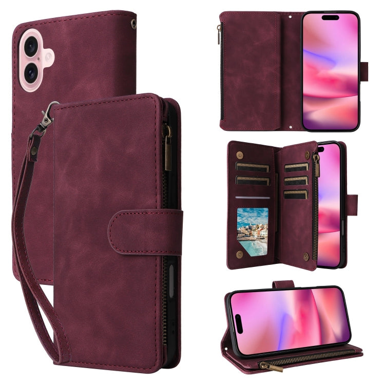 Crossbody Multi-card Slot Wallet Zipper Leather Phone Case