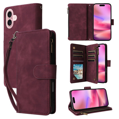 Crossbody Multi-card Slot Wallet Zipper Leather Phone Case