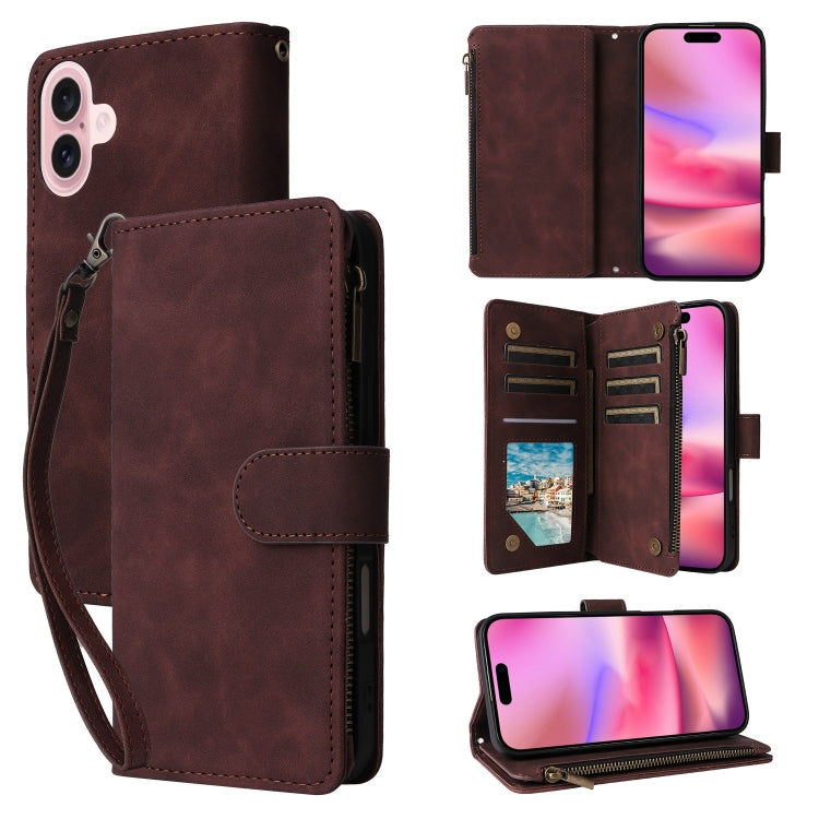 Crossbody Multi-card Slot Wallet Zipper Leather Phone Case