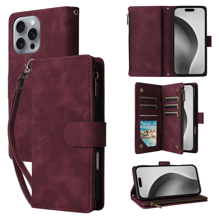 Crossbody Multi-card Slot Wallet Zipper Leather Phone Case