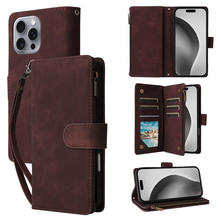 Crossbody Multi-card Slot Wallet Zipper Leather Phone Case