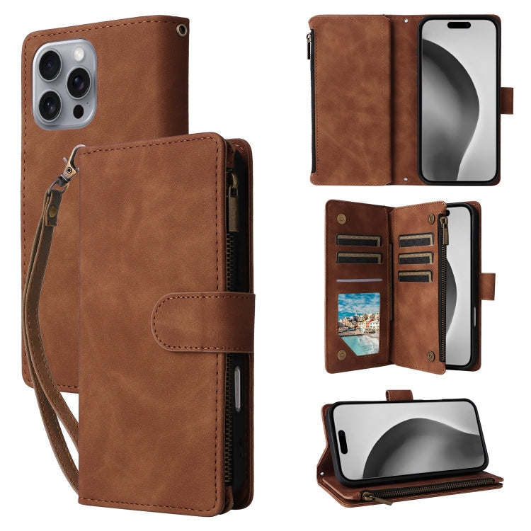 Crossbody Multi-card Slot Wallet Zipper Leather Phone Case