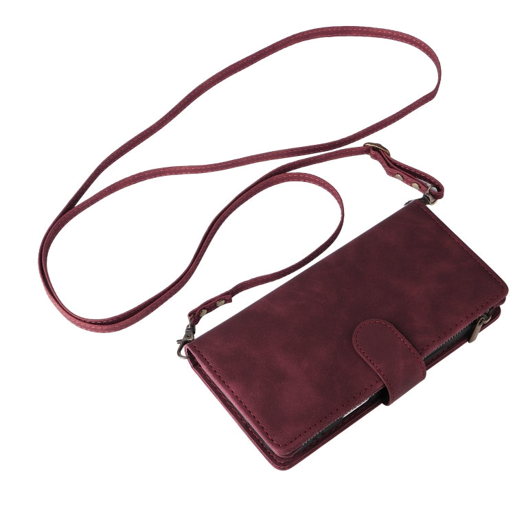 Crossbody Multi-card Slot Wallet Zipper Leather Phone Case