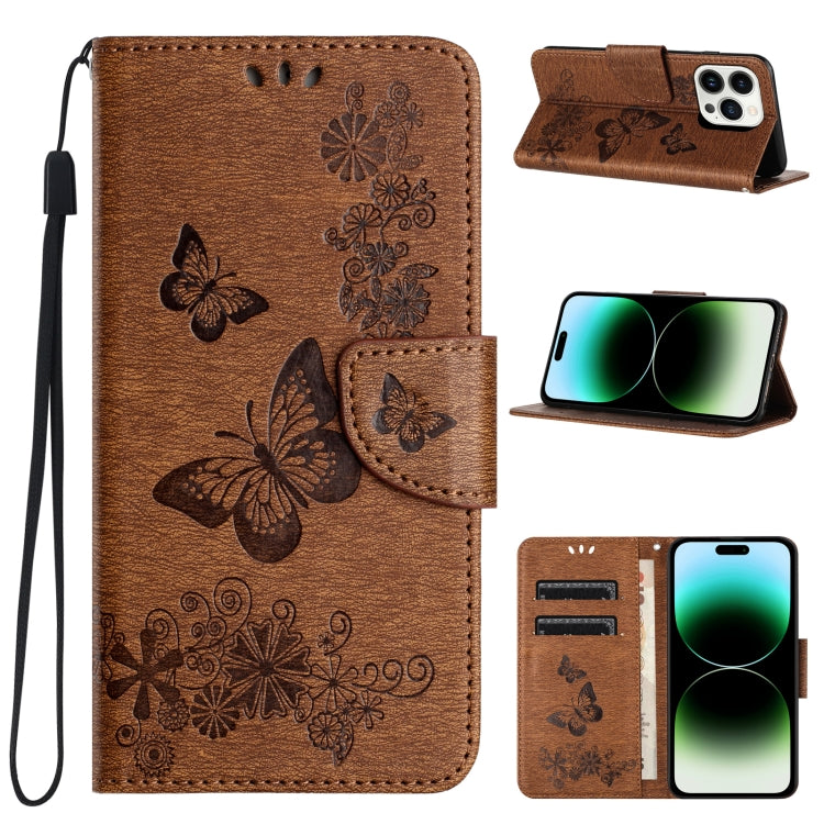Butterfly Embossed Flip Leather Phone Case, For iPhone 16e, For iPhone 16 Pro Max, For iPhone 16 ...