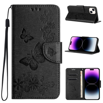 Butterfly Embossed Flip Leather Phone Case, For iPhone 16e, For iPhone 16 Pro Max, For iPhone 16 ...