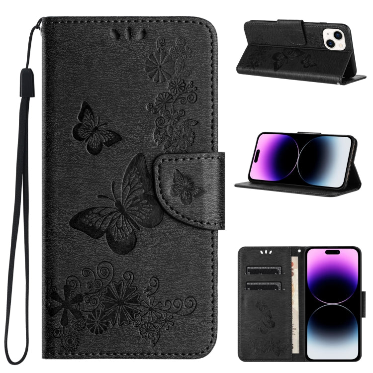 Butterfly Embossed Flip Leather Phone Case, For iPhone 16e, For iPhone 16 Pro Max, For iPhone 16 ...