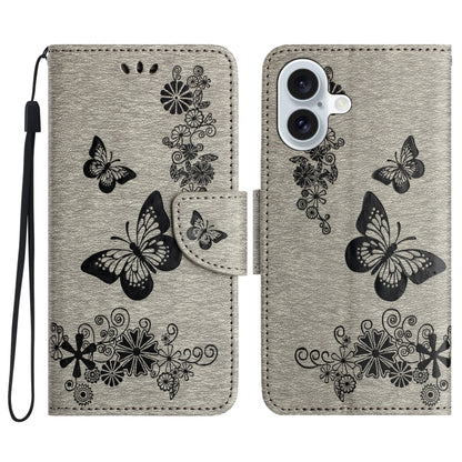 Butterfly Embossed Flip Leather Phone Case, For iPhone 16e, For iPhone 16 Pro Max, For iPhone 16 ...