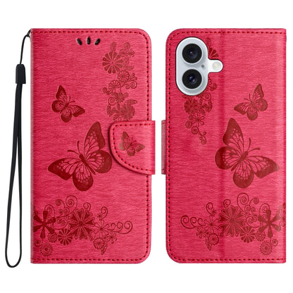 Butterfly Embossed Flip Leather Phone Case, For iPhone 16e, For iPhone 16 Pro Max, For iPhone 16 ...