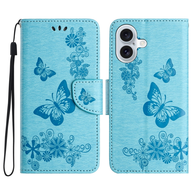 Butterfly Embossed Flip Leather Phone Case, For iPhone 16e, For iPhone 16 Pro Max, For iPhone 16 ...