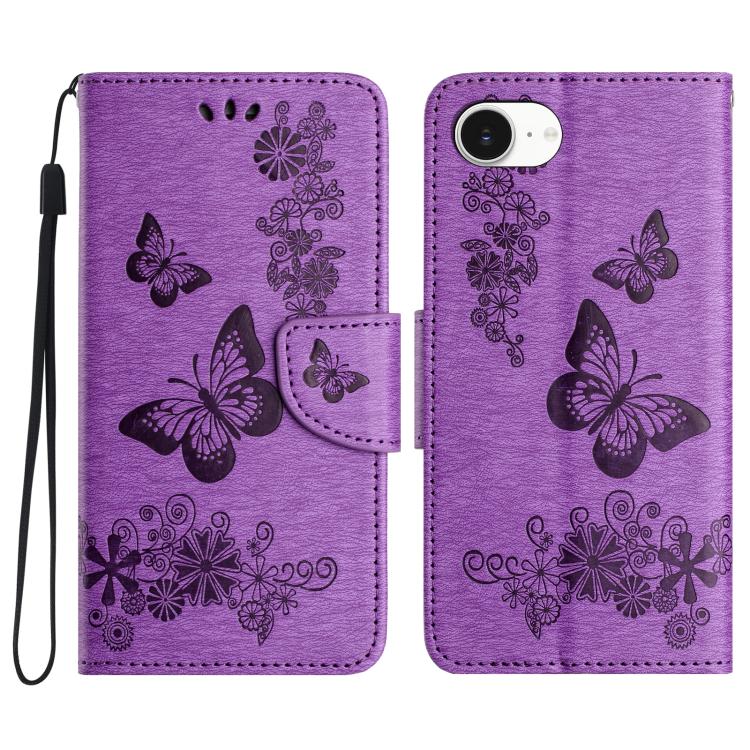 Butterfly Embossed Flip Leather Phone Case, For iPhone 16e, For iPhone 16 Pro Max, For iPhone 16 ...