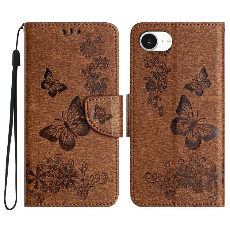 Butterfly Embossed Flip Leather Phone Case, For iPhone 16e, For iPhone 16 Pro Max, For iPhone 16 ...