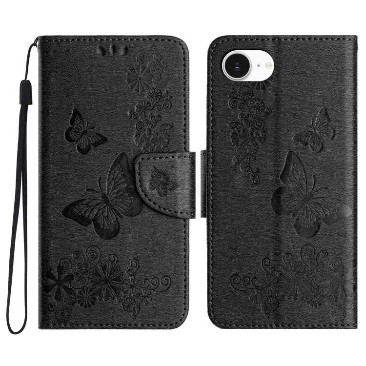 Butterfly Embossed Flip Leather Phone Case, For iPhone 16e, For iPhone 16 Pro Max, For iPhone 16 ...