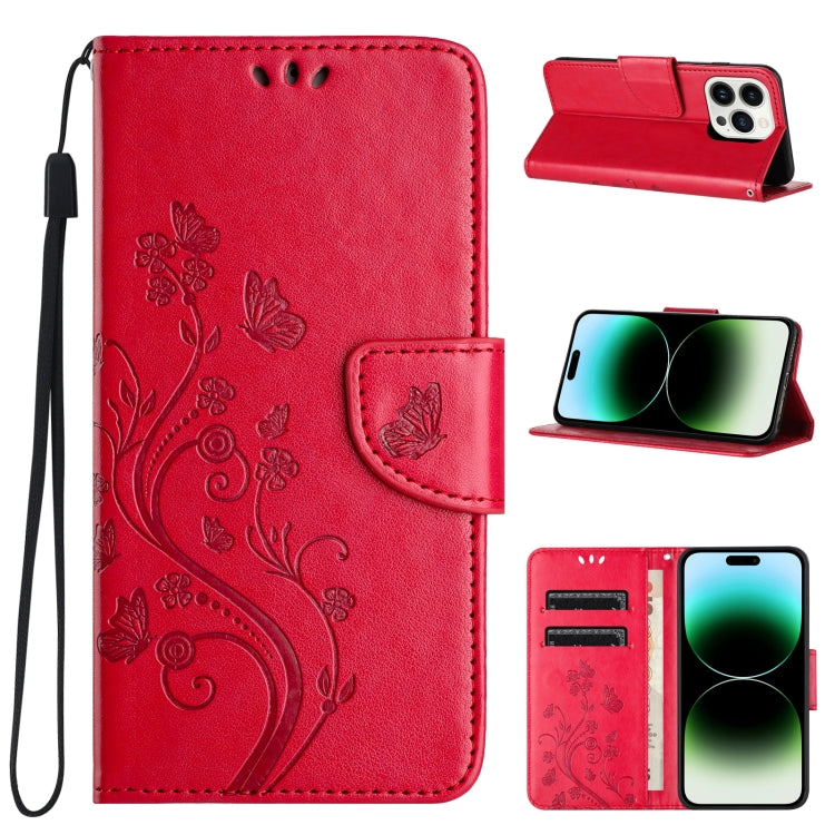 Butterfly Flower Pattern Flip Leather Phone Case, For iPhone 16e, For iPhone 16 Pro Max����������...