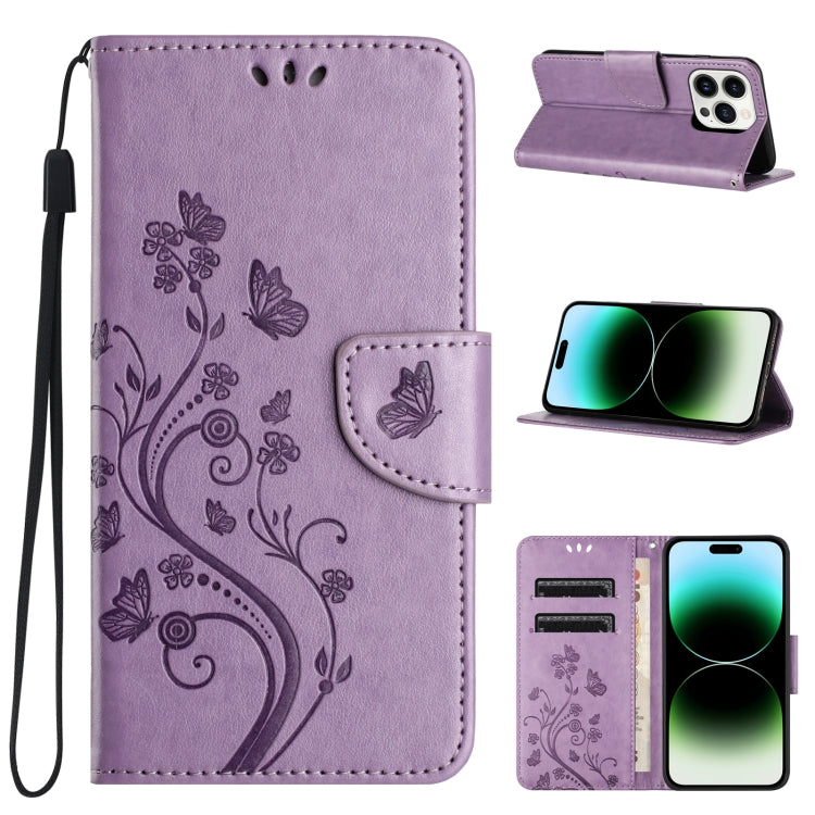 Butterfly Flower Pattern Flip Leather Phone Case, For iPhone 16e, For iPhone 16 Pro Max����������...