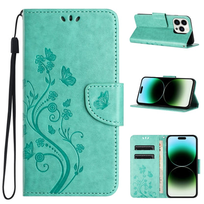 Butterfly Flower Pattern Flip Leather Phone Case, For iPhone 16e, For iPhone 16 Pro Max����������...