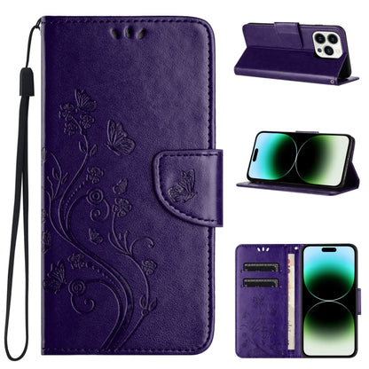 Butterfly Flower Pattern Flip Leather Phone Case, For iPhone 16e, For iPhone 16 Pro Max����������...