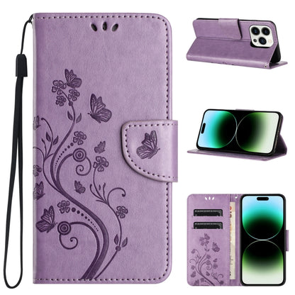 Butterfly Flower Pattern Flip Leather Phone Case, For iPhone 16e, For iPhone 16 Pro Max����������...