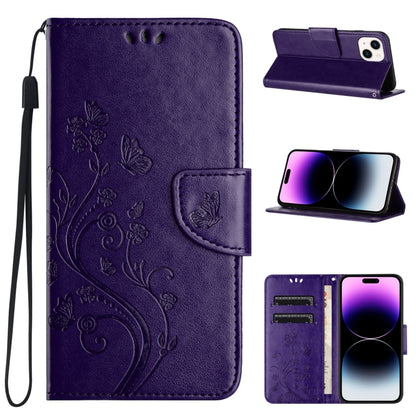 Butterfly Flower Pattern Flip Leather Phone Case, For iPhone 16e, For iPhone 16 Pro Max����������...