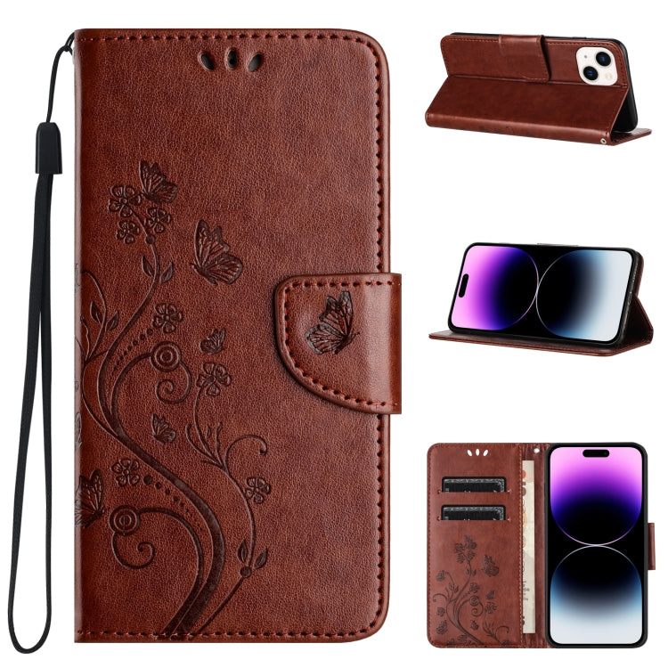 Butterfly Flower Pattern Flip Leather Phone Case, For iPhone 16e, For iPhone 16 Pro Max����������...