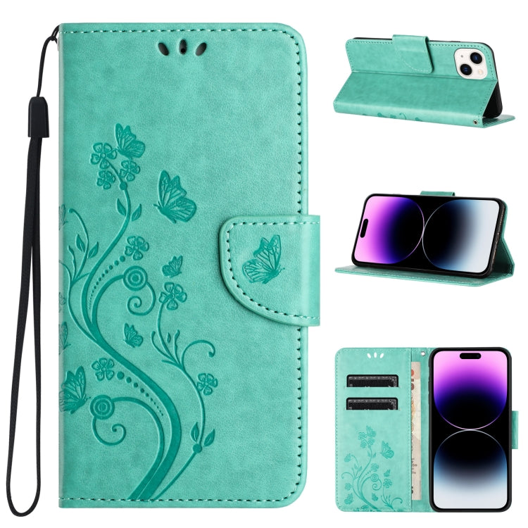 Butterfly Flower Pattern Flip Leather Phone Case, For iPhone 16e, For iPhone 16 Pro Max����������...