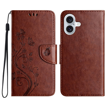 Butterfly Flower Pattern Flip Leather Phone Case, For iPhone 16e, For iPhone 16 Pro Max����������...