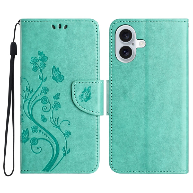 Butterfly Flower Pattern Flip Leather Phone Case, For iPhone 16e, For iPhone 16 Pro Max����������...