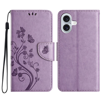 Butterfly Flower Pattern Flip Leather Phone Case, For iPhone 16e, For iPhone 16 Pro Max����������...
