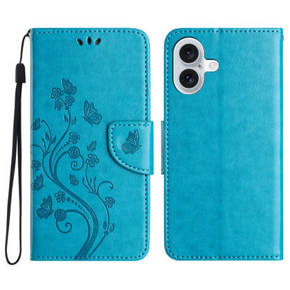 Butterfly Flower Pattern Flip Leather Phone Case, For iPhone 16e, For iPhone 16 Pro Max����������...