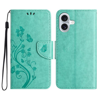 Butterfly Flower Pattern Flip Leather Phone Case